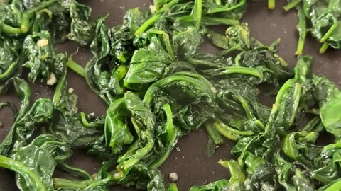 Sauteed Spinach Dish Stock Footage 319021310