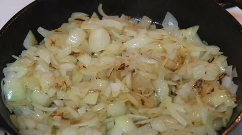 Sauteeing onions Stock Footage 44879495