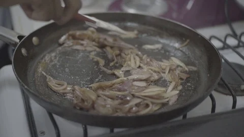 Sauteing Onions Stock Footage 108002949