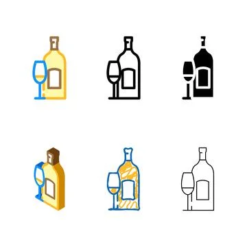 Sauvignon blanc white clean wine color icon vector Stock Illustration
