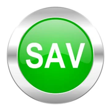 Sav green circle chrome web icon isolated. Stock Illustration
