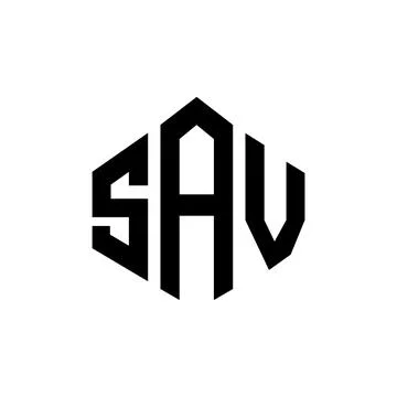 SAV letter logo design with polygon shape. SAV polygon and cube shape logo .. Illustrazione stock