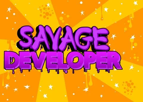 Savage Developer. Graffiti tag. Abstract modern street art decoration perfo.. 库存插图