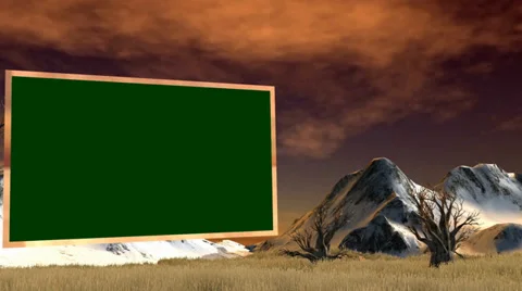 Savanna with Flat TV Green Screen - Virtual Studio Background Видео 34254622