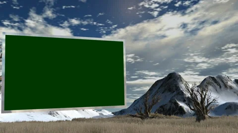 Savanna with Flat TV Green Screen - Virtual Studio Background Видео 34255108