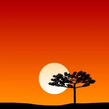 Savanna landscape Stock Illustration