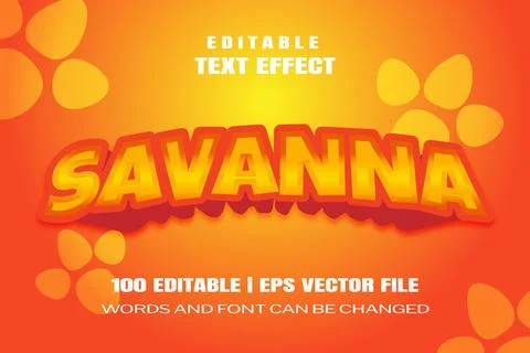Savanna text effect Stock Illustration