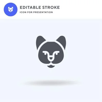 Savannah Cat icon vector, filled flat sign, solid pictogram isolated on white Stock Illustration