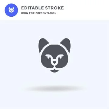 Savannah Cat icon vector, filled flat sign, solid pictogram isolated on white Stock Illustration