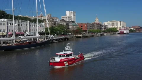 Savannah Fire Boat Stockbeeldmateriaal 135172034