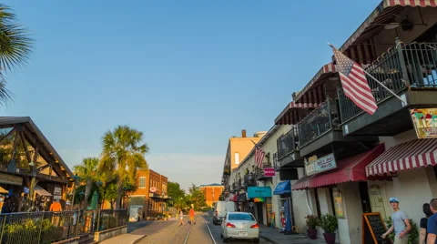 Savannah River Street Drive Through Hyperlapse Video stock 63385941