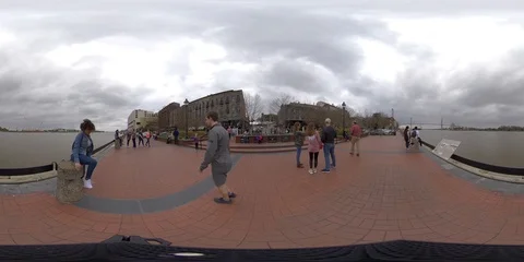 Savannah riverfront 360vr injected Stock Footage 103181660