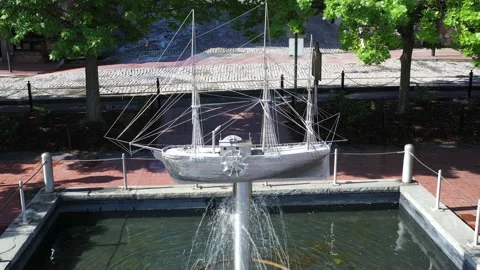 Savannah Steam Ship Monument Stockbeeldmateriaal 130525925