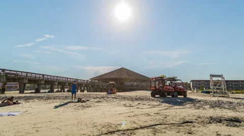 Savannah Tybee Beach Hyperlapse Video stock 63351666