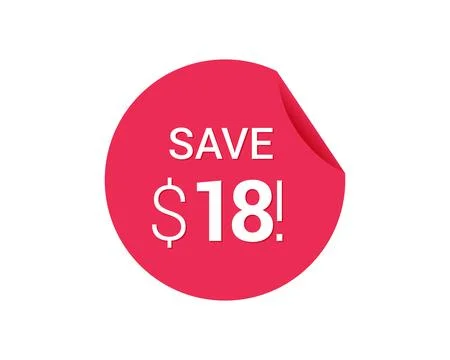 Save $18 dollars, $18 us dollar save Stock Illustration