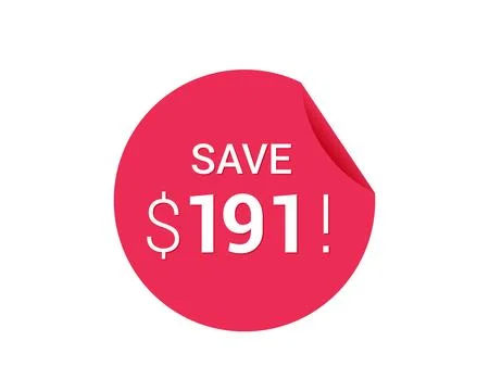 Save $191 dollars, $191 us dollar save Stock Illustration