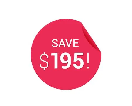 Save $195 dollars, $195 us dollar save Stock Illustration