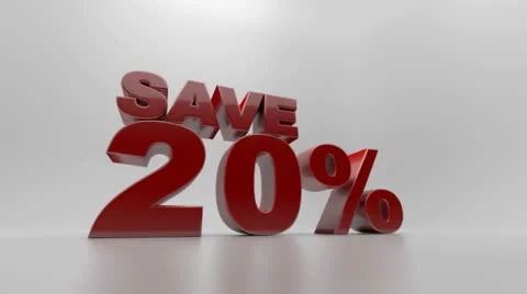 Save 20% text animation Stock Footage 27090773