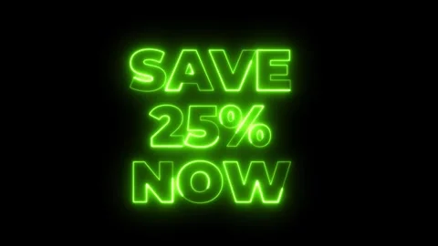 Save 25% Now! Limited Time Offer. Green Neon Sign Stock Footage 310026968