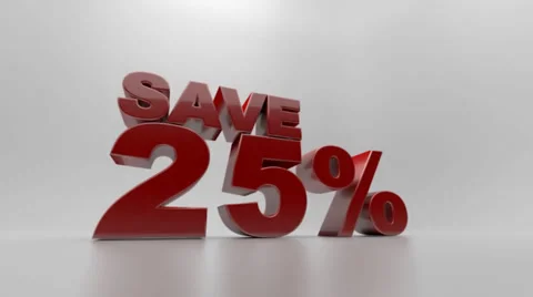 Save 25% text animation Stock-Footage 30368878