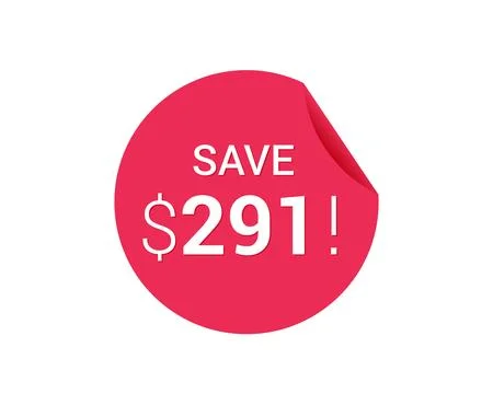 Save $291 dollars, $291 us dollar save Stock Illustration