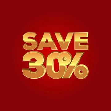 Save 30 percent 3D vector illustration, Sale discount offer price sign. Spe.. Stock Illustration