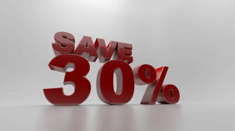 Save 30% text animation Stock-Footage 29937991