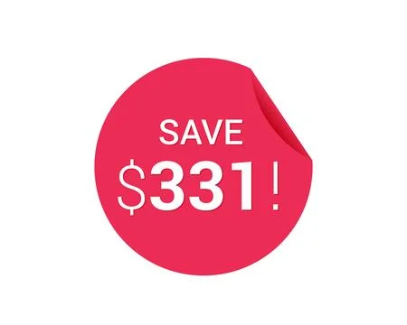 Save $331 dollars, $331 us dollar save Stock Illustration