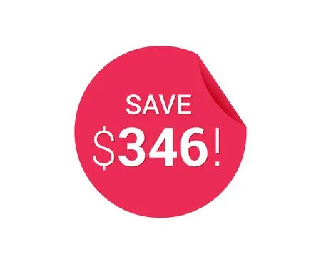 Save $346 dollars, $346 us dollar save Stock Illustration