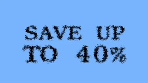Save Up To 40% smoke text effect sky isolated background Stock Footage 139634640