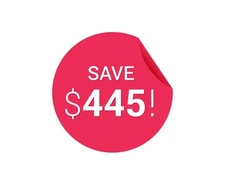 Save $445 dollars, $445 us dollar save Stock Illustration