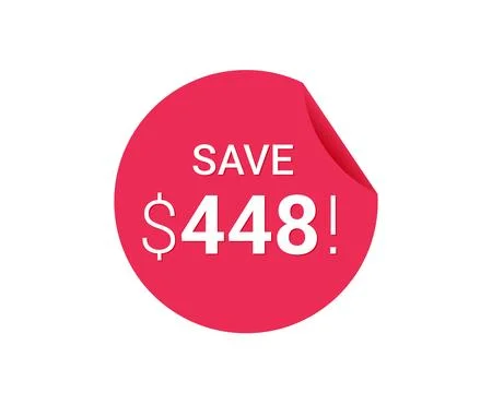 Save $448 dollars, $448 us dollar save Stock Illustration