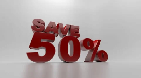 Save 50% text animation Stock-Footage 30119723