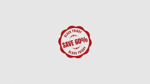 Save 60 Animated Black Friday Badge Alpha Channel Transparent Background Stock Footage 319894622