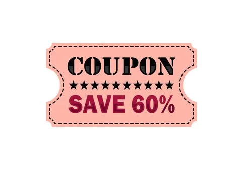 Save 60% Discount Coupon 스톡 일러스트