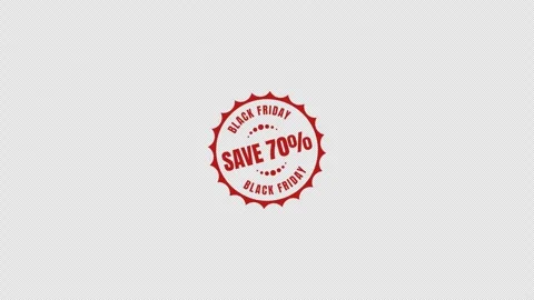 Save 70 Animated Black Friday Badge Alpha Channel Transparent Background Stock Footage 319894637