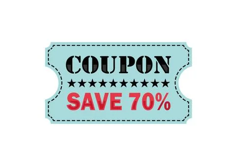 Save 70% Coupon Illustrazione stock
