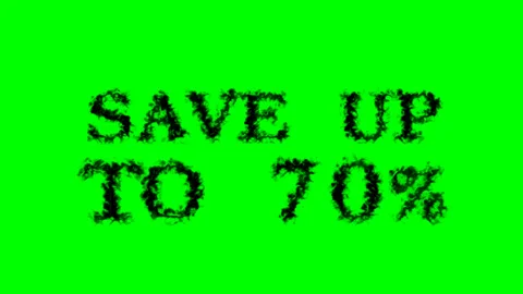 Save Up To 70% smoke text effect green isolated background Stock Footage 139635045