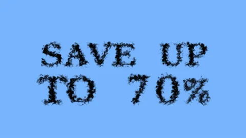 Save Up To 70% smoke text effect sky isolated background Stock Footage 139635094