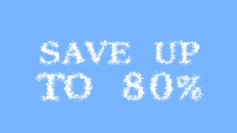 Save Up To 80% cloud text effect sky isolated background Stock Footage 139641566