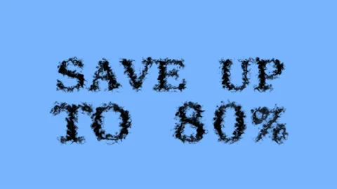 Save Up To 80% smoke text effect sky isolated background Stock Footage 139635133