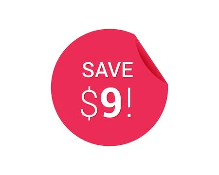 Save $9 dollars, $9 us dollar save Stock Illustration