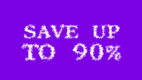 Save Up To 90% cloud text effect violet isolated background Stock Footage 139641660