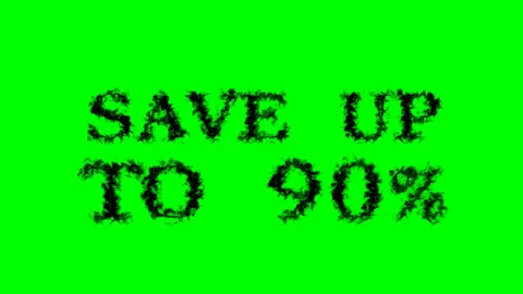 Save Up To 90% smoke text effect green isolated background Stock Footage 139635153
