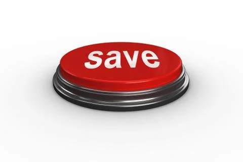 Save against digitally generated red push button Stock Illustration