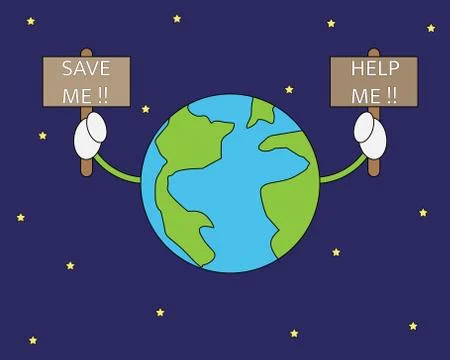 Save and help the earth Stock Illustration
