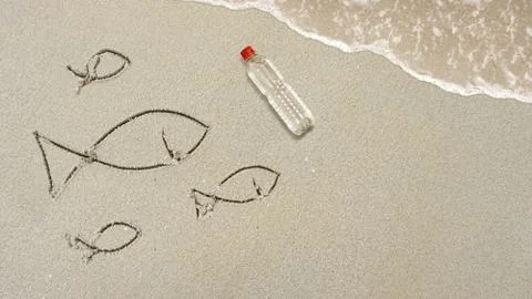 Save the beach, save the sea, save the earth Stock Photos