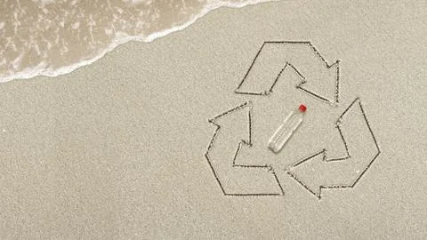 Save the beach, save the sea, save the earth Stock Photos