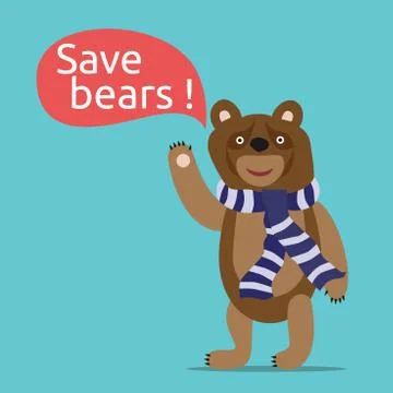 Save bears illustration Stock Illustration