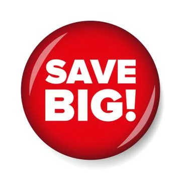 Save Big button red Stock Illustration